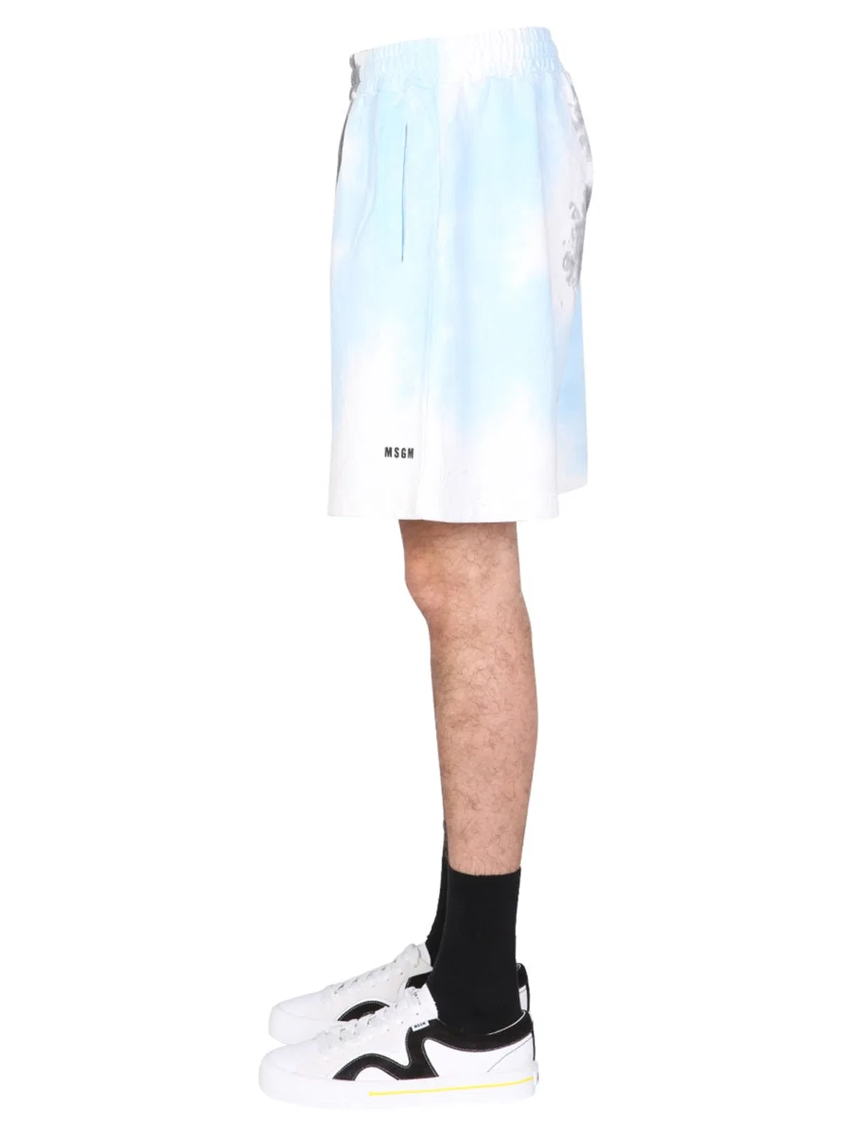 Msgm Tie Dye Pattern Bermuda In Multi