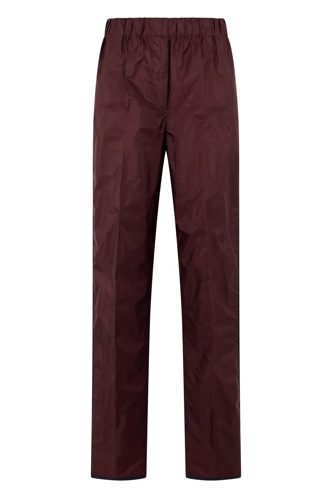Prada Straight Re-nylon Pants In Burgundy