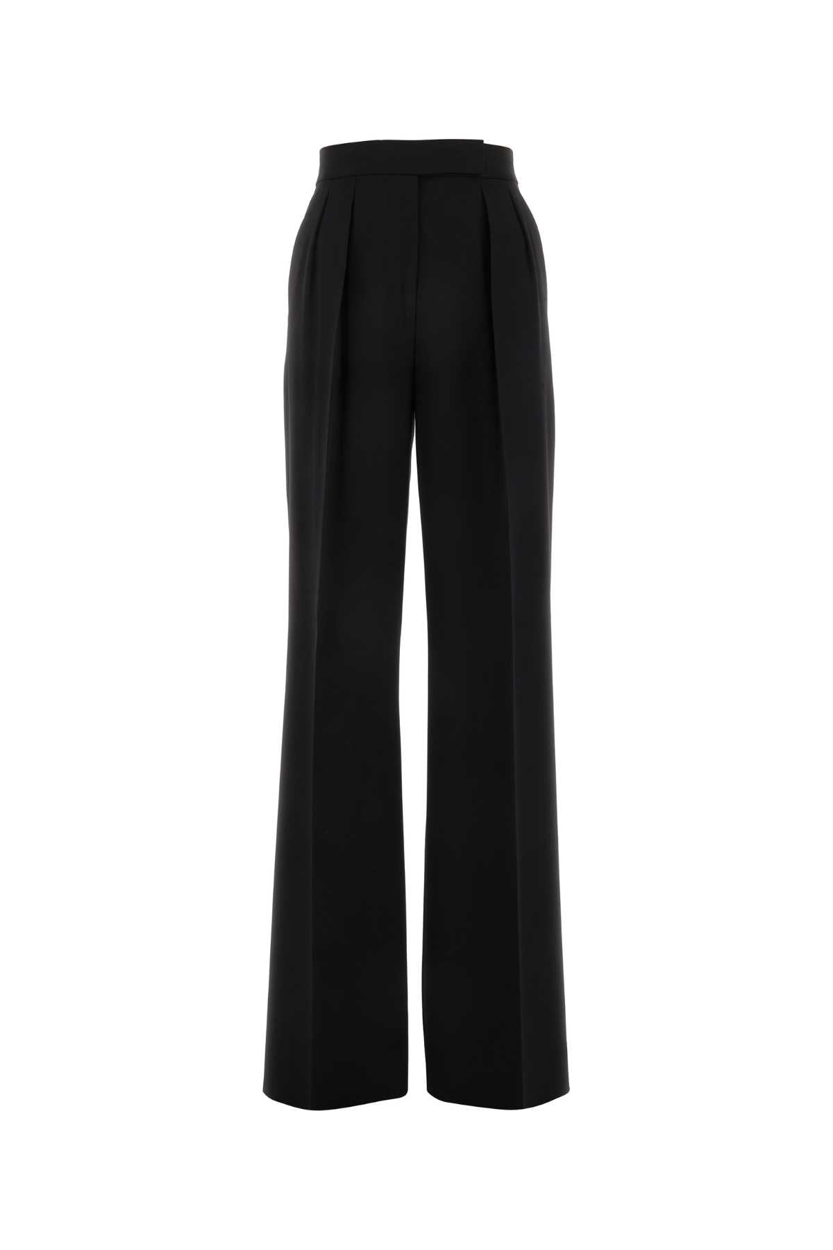 Black Stretch Wool Karub Wide-Leg Pantâ