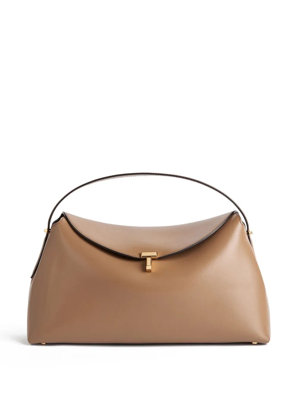 "T-Lock" Leather Top Handle Bag