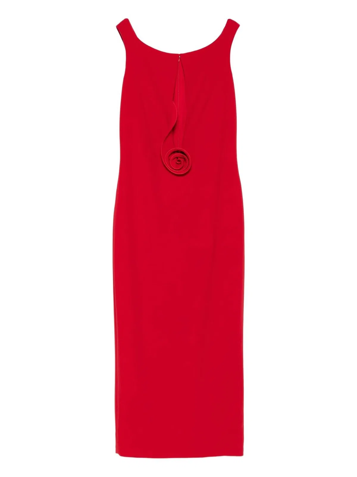 Floral-Appliqué Midi Dress