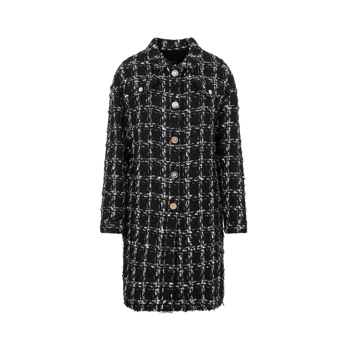 Checked Bouclé Coat