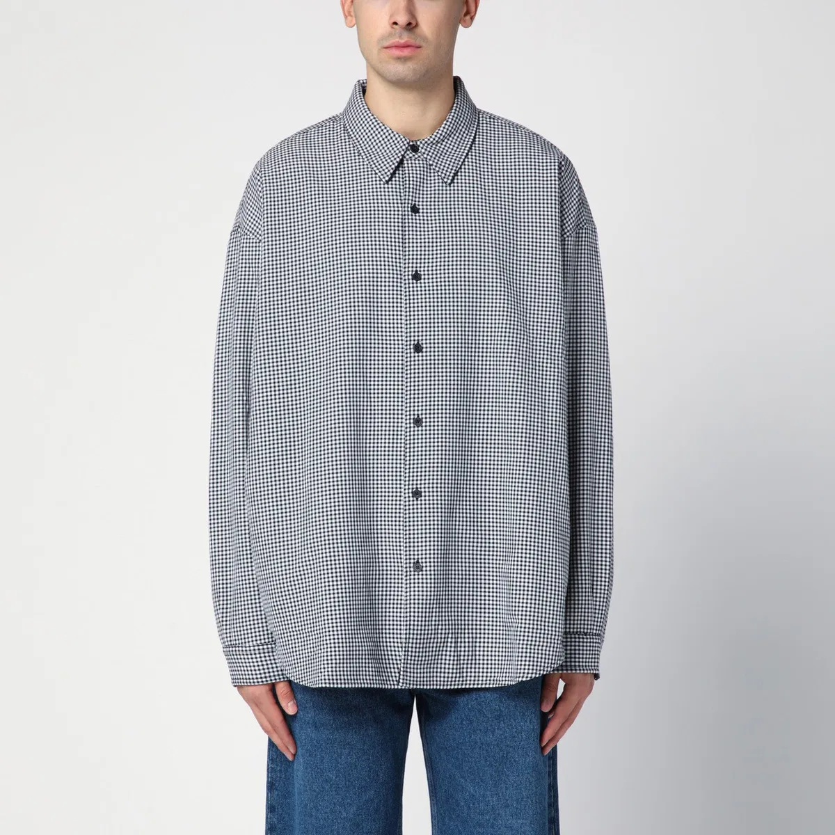 Wool Blend Checked Shirt