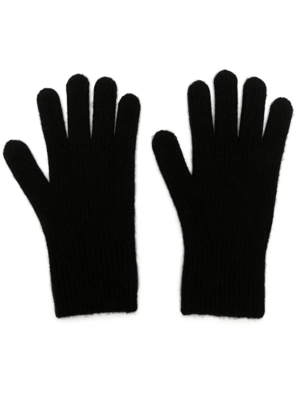 Ribbed Knit Cashmere Gloves