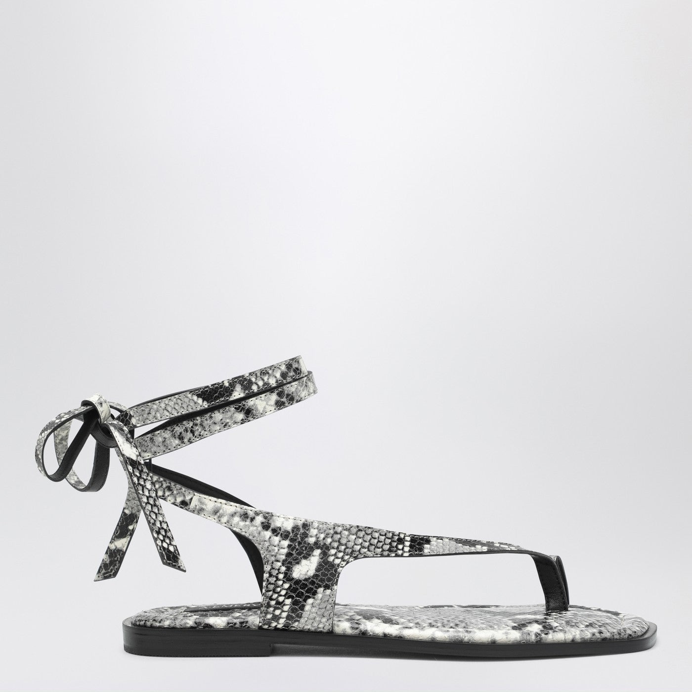 The Heidi Sandals Snake-Effect In Leather