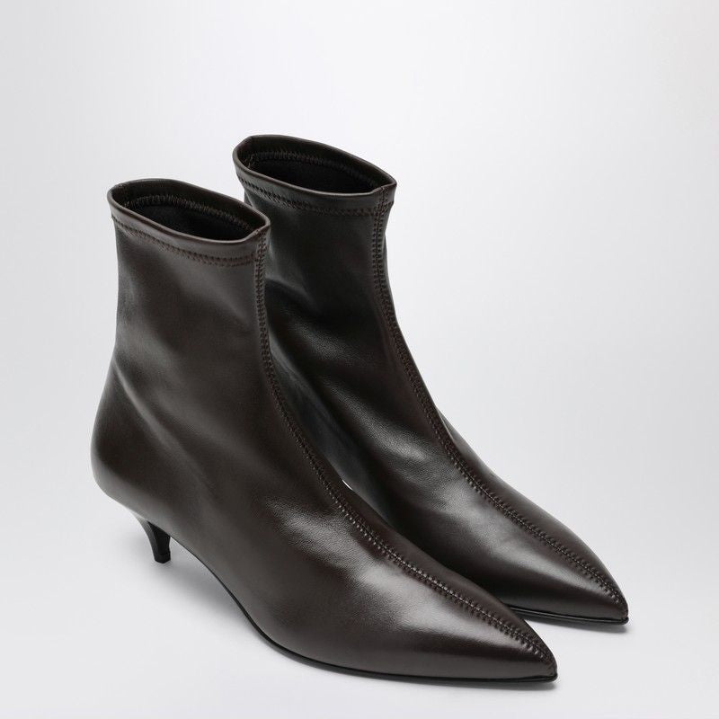 The Ophelia Ankle Boots In Brown Leather