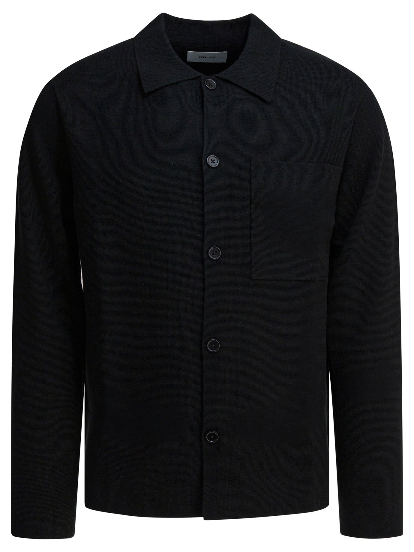 Black Wool Acrylic Blend Polo Shirt