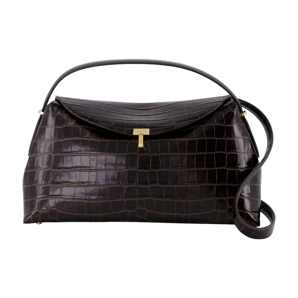 Everyday Bag In Dark Brown Crocodileembossed Leather