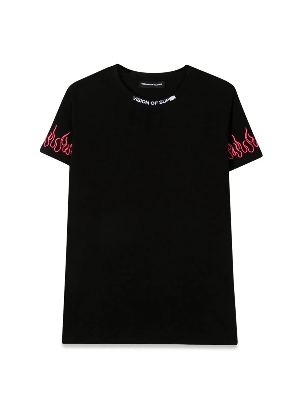 Vision Of Super Black Embroidered Tshirt Fuchsia Flame