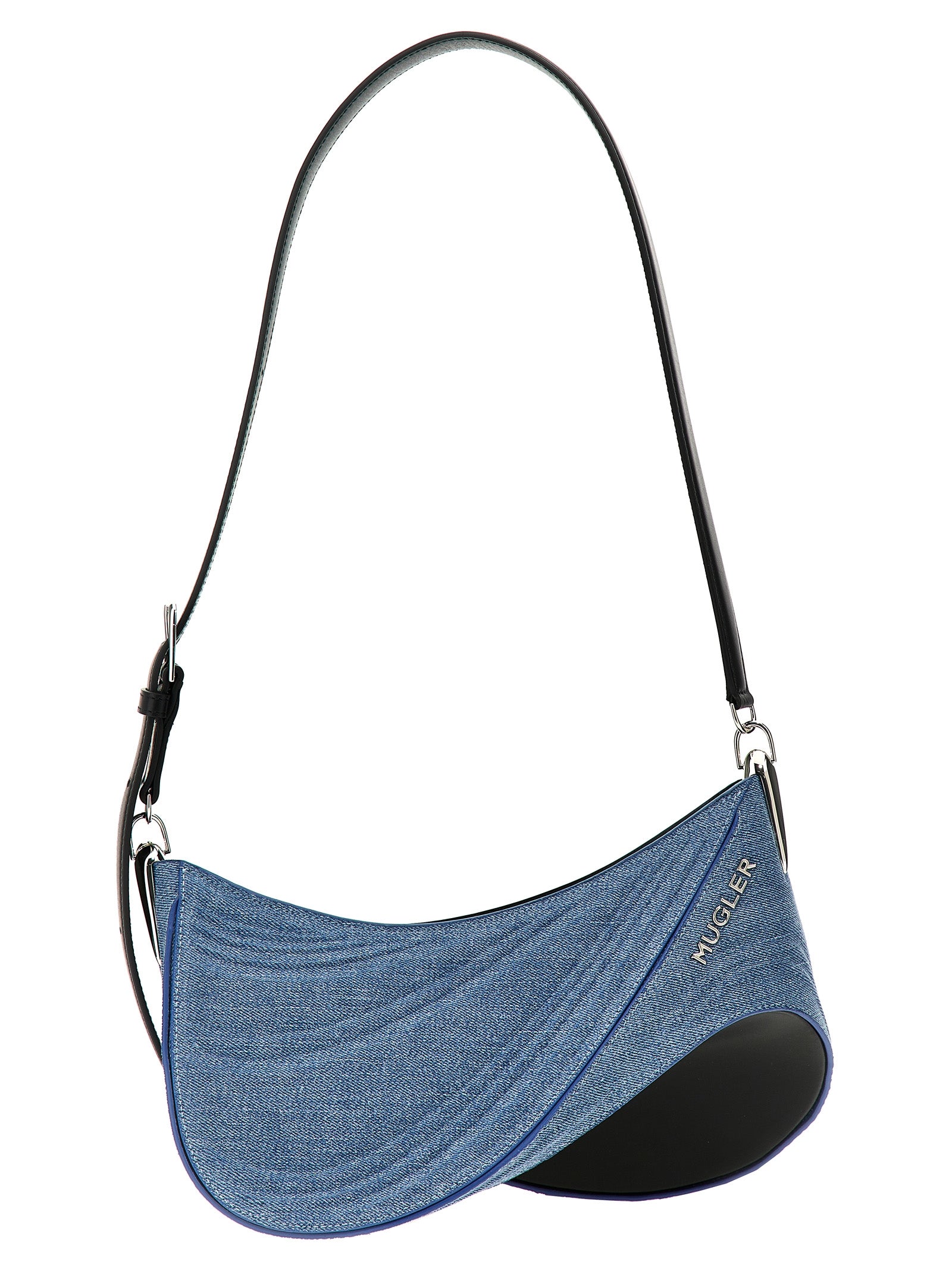 'Medium Denim Spiral Curve 01' Shoulder Bag