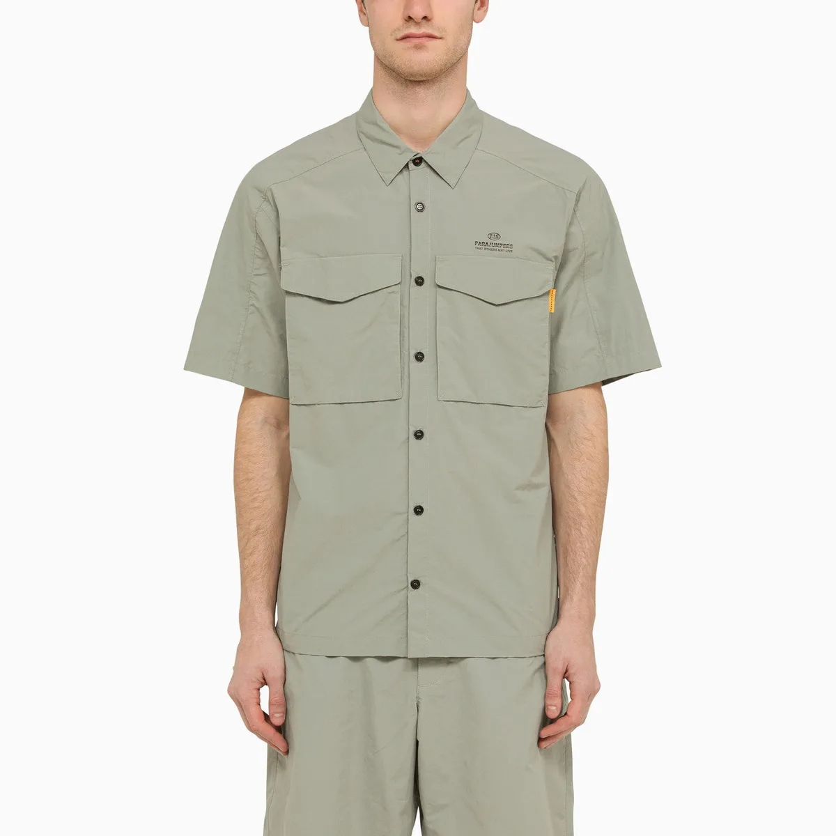 Shadow Grey Pete Shirt In Nylon And Cotton