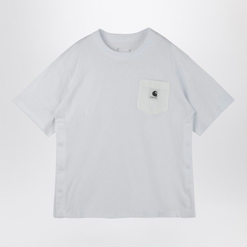 White Cotton Tshirt With Logo Patch