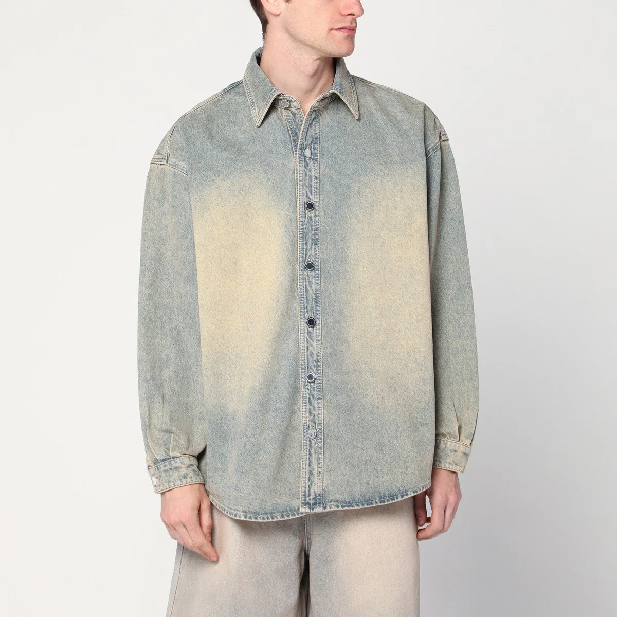 Faded Beige Denim Shirt