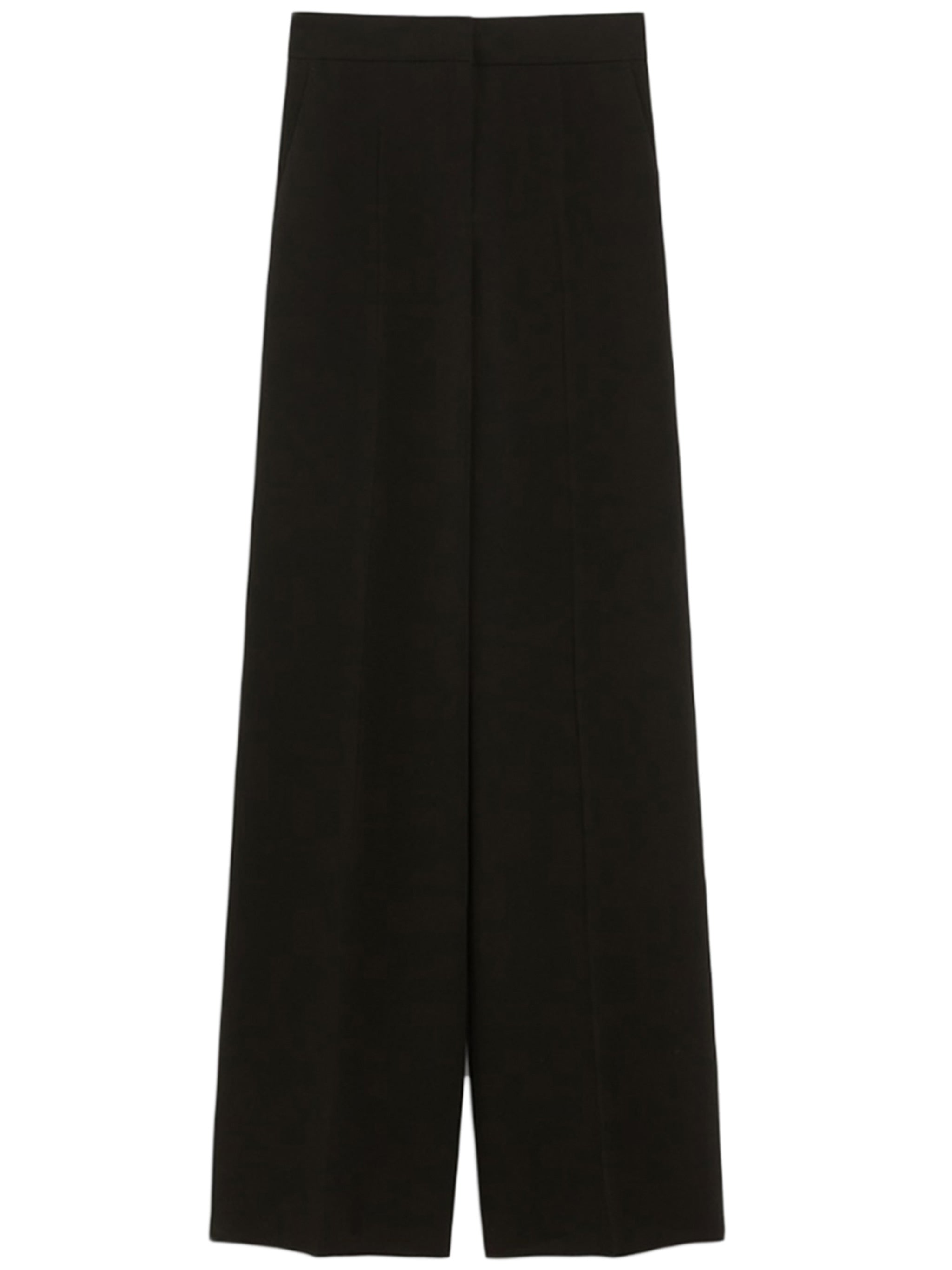 Black Triacetate Straight Cady Pants