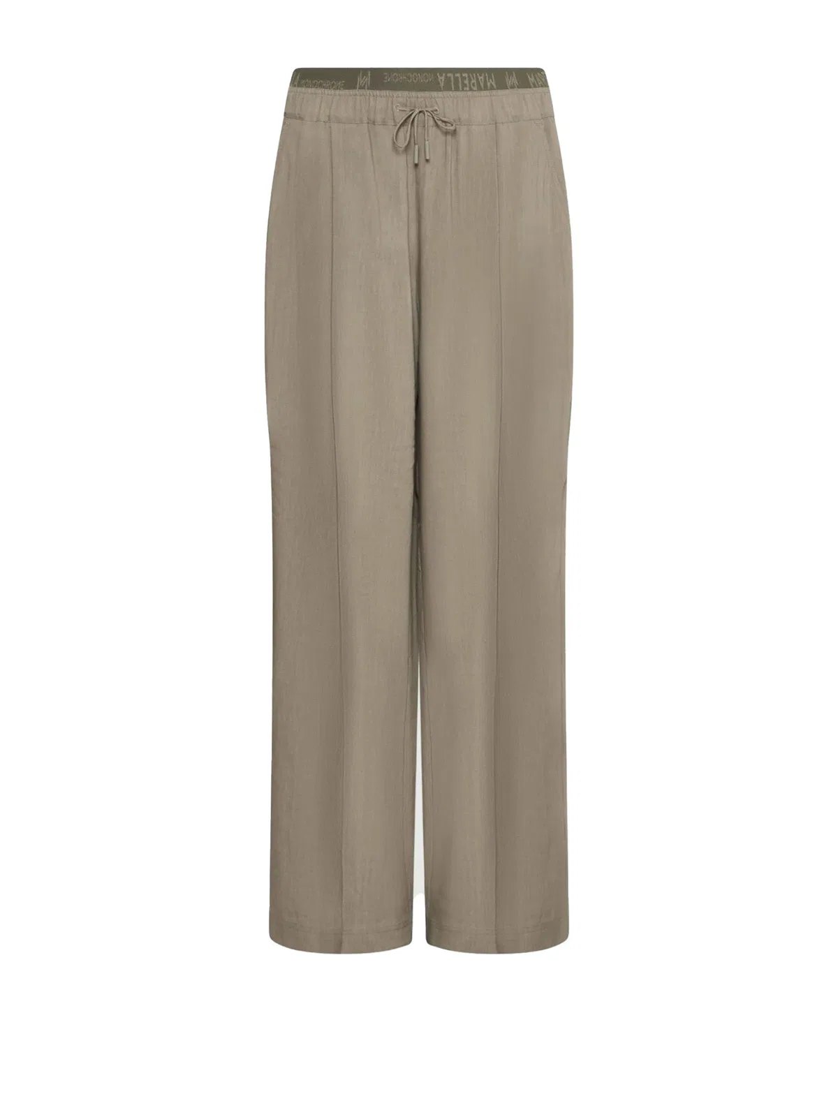 Brown Viscose And Linen Trousers