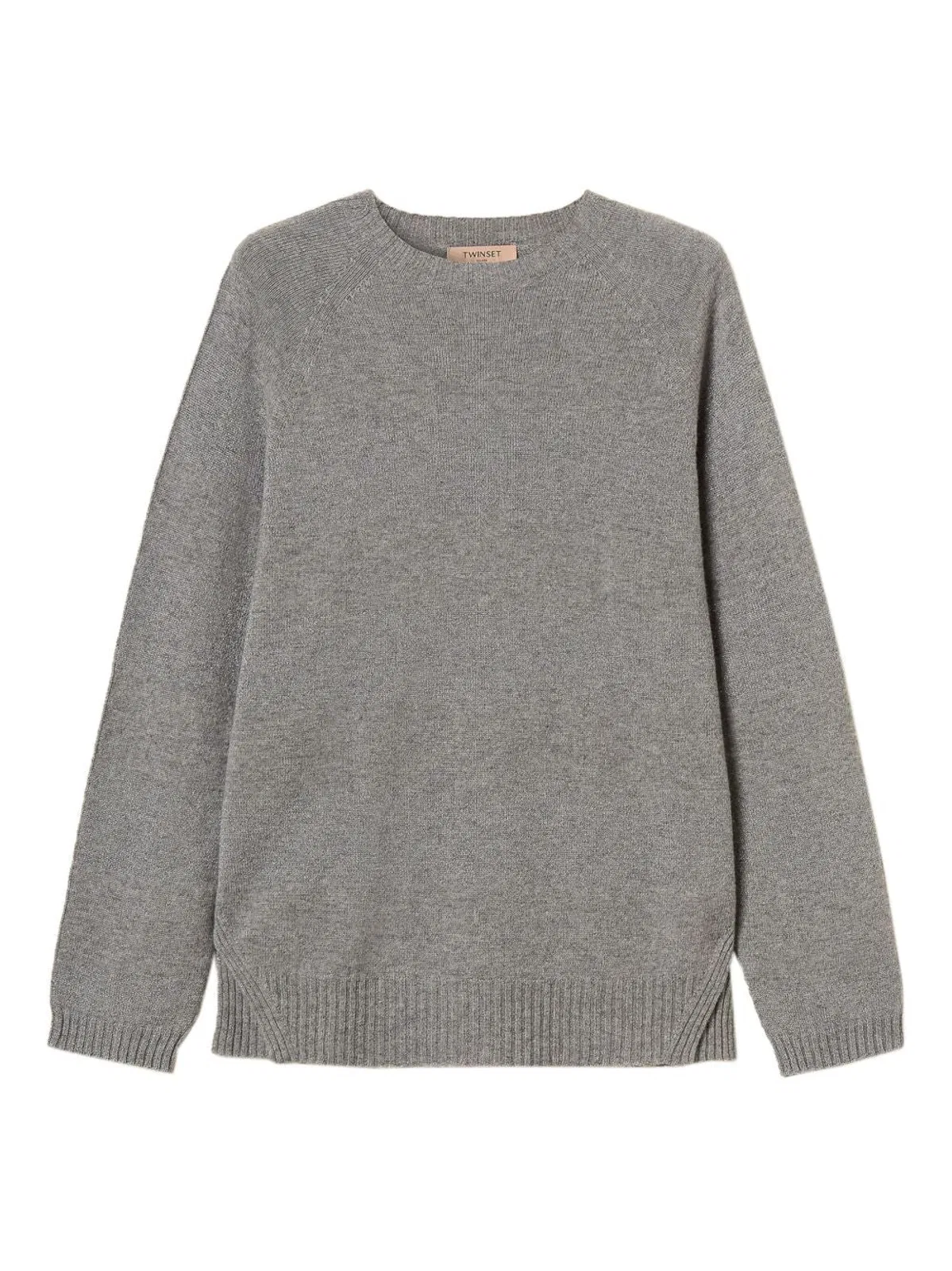 Twinset Twin-set Grey Wool Knit Sweater In Gray