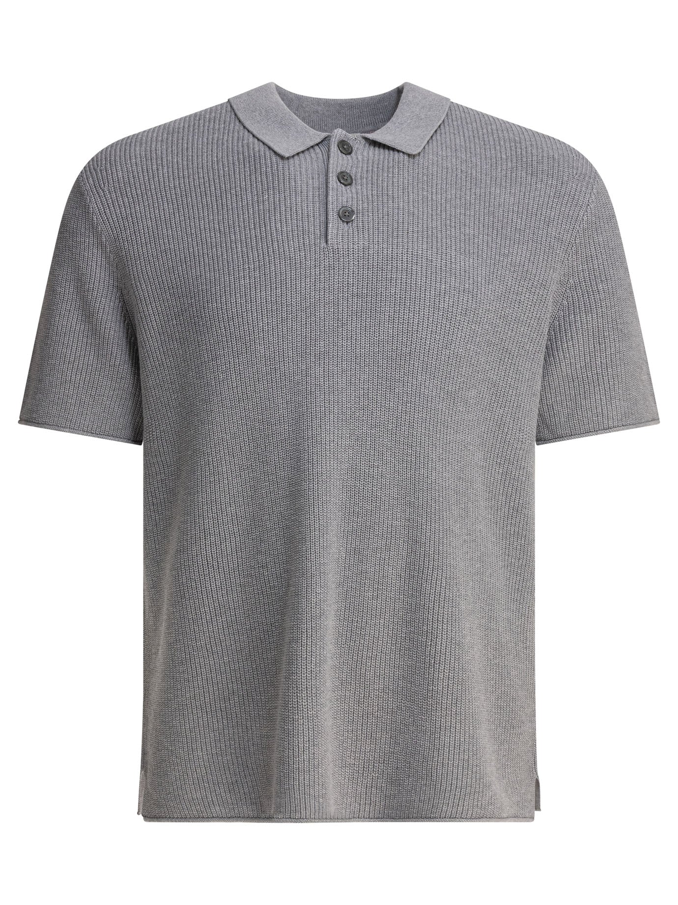 Grey Linen Polo Shirt