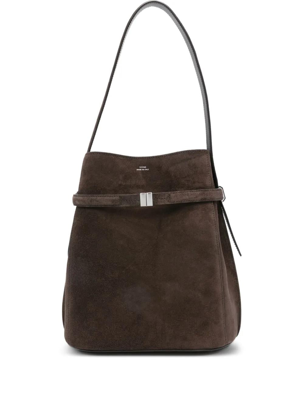 Suede Leather Shoulder Bag With Buckle