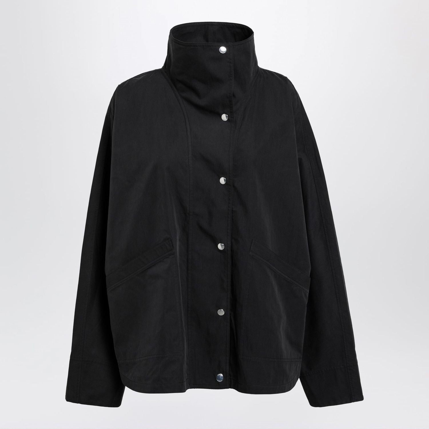Black Cottonblend Windbreaker Jacket