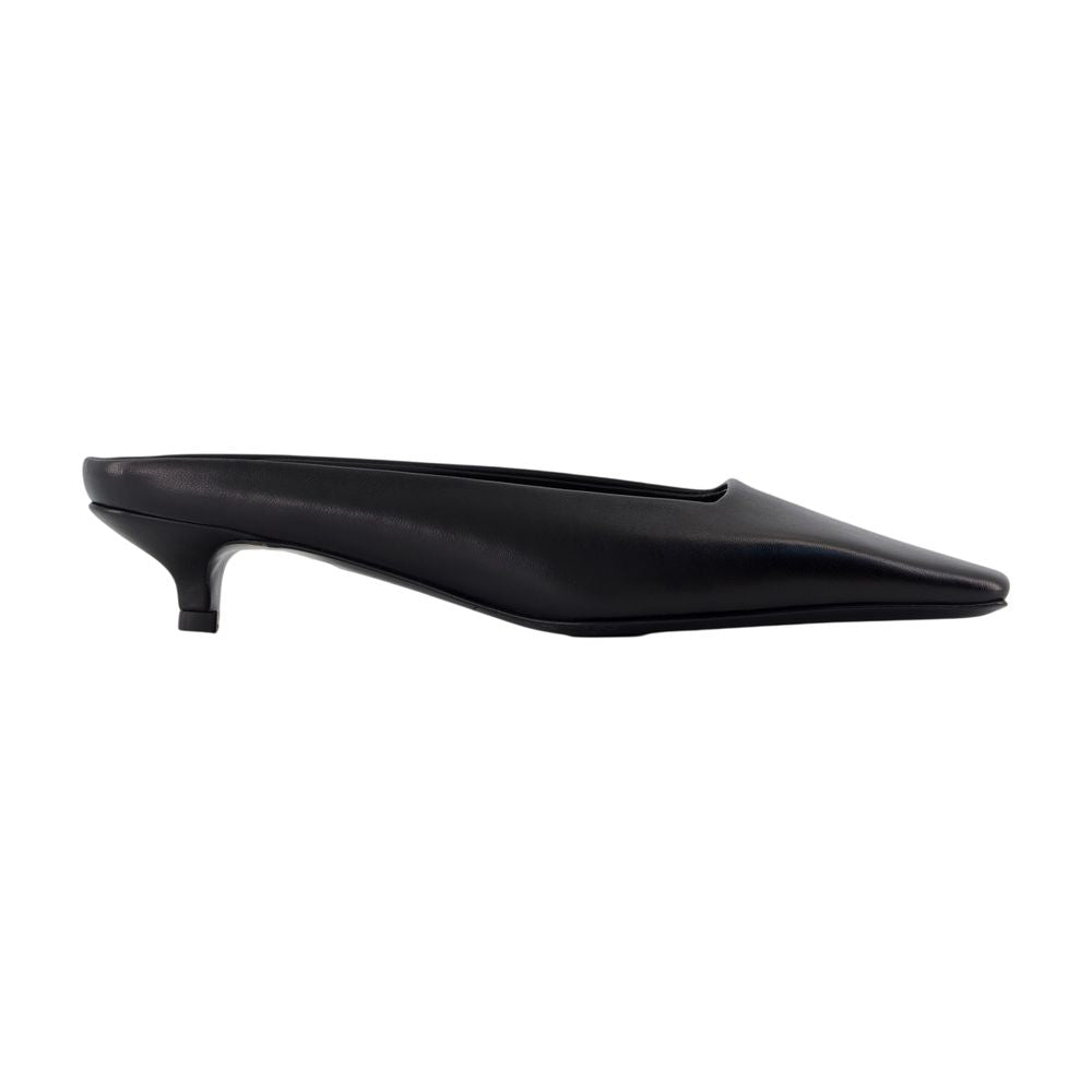 Square Kitten Pumps -  - Leather - Black