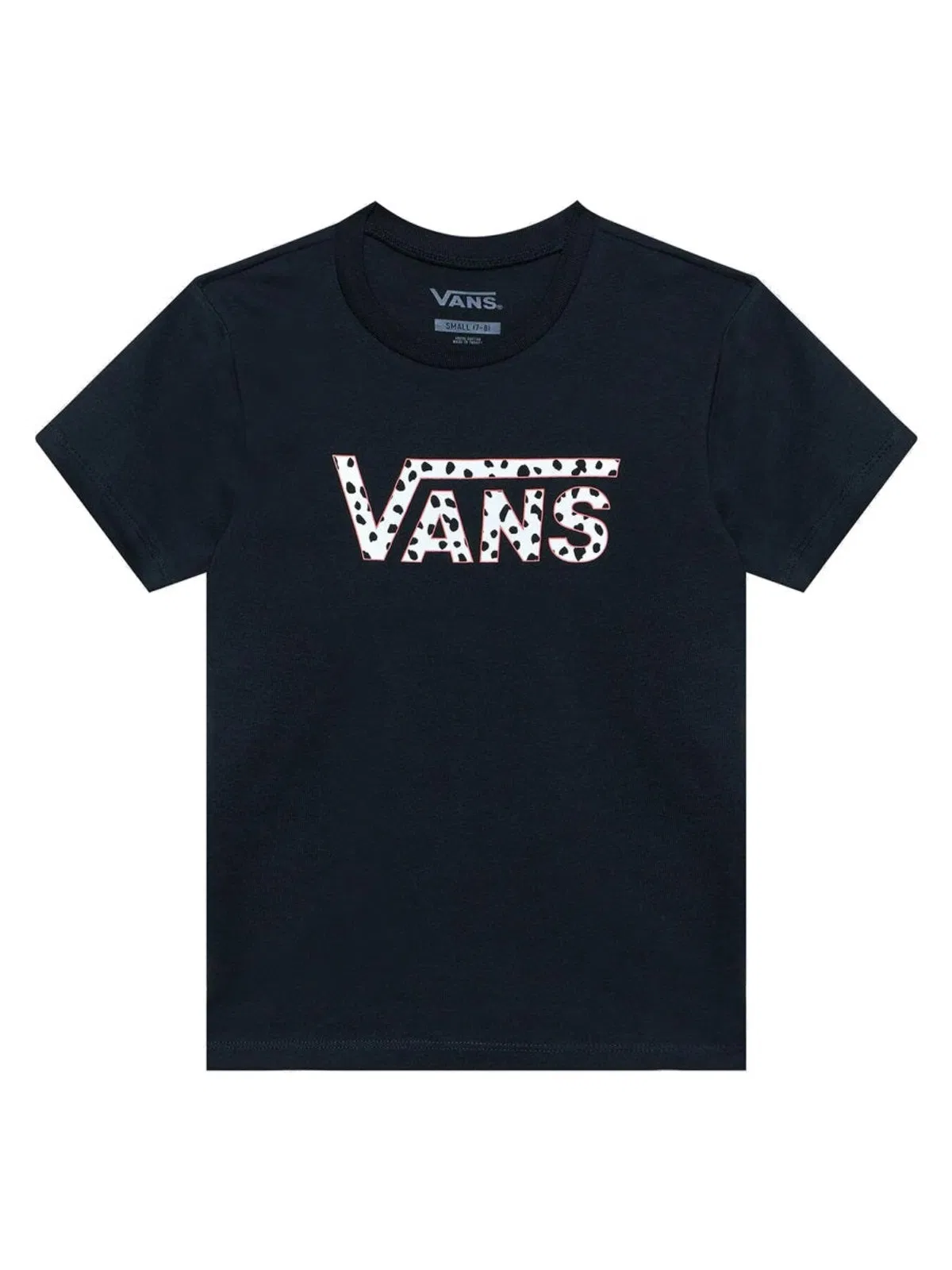 Vans "dalmation V Crew" Logo T-shirt In Black