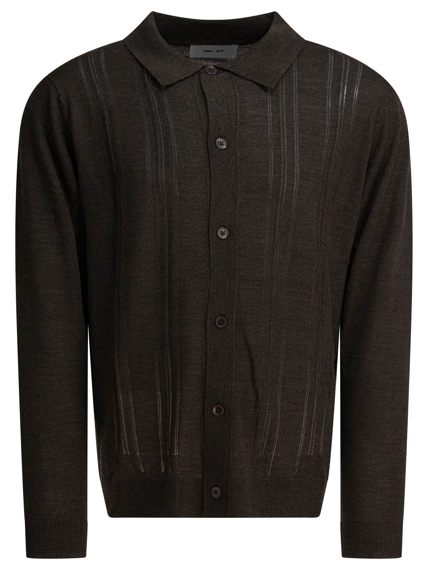 Brown Wool Acrylic Polo Shirt