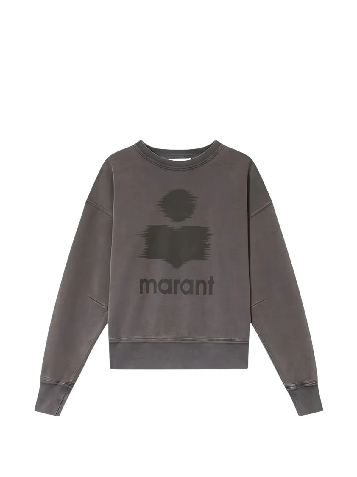 Isabel Marant Cotton Print Sweatshirt In Grey