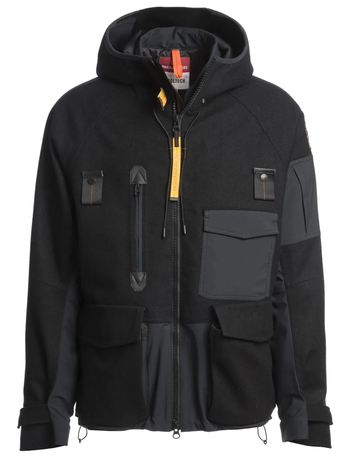 Black Polyester Wool Coat