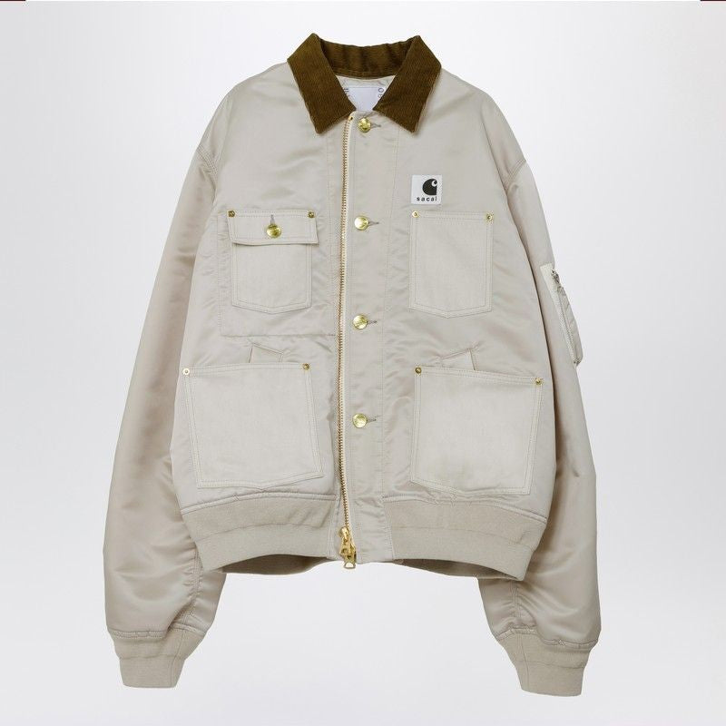 Ivory Nylon Twill Jacket