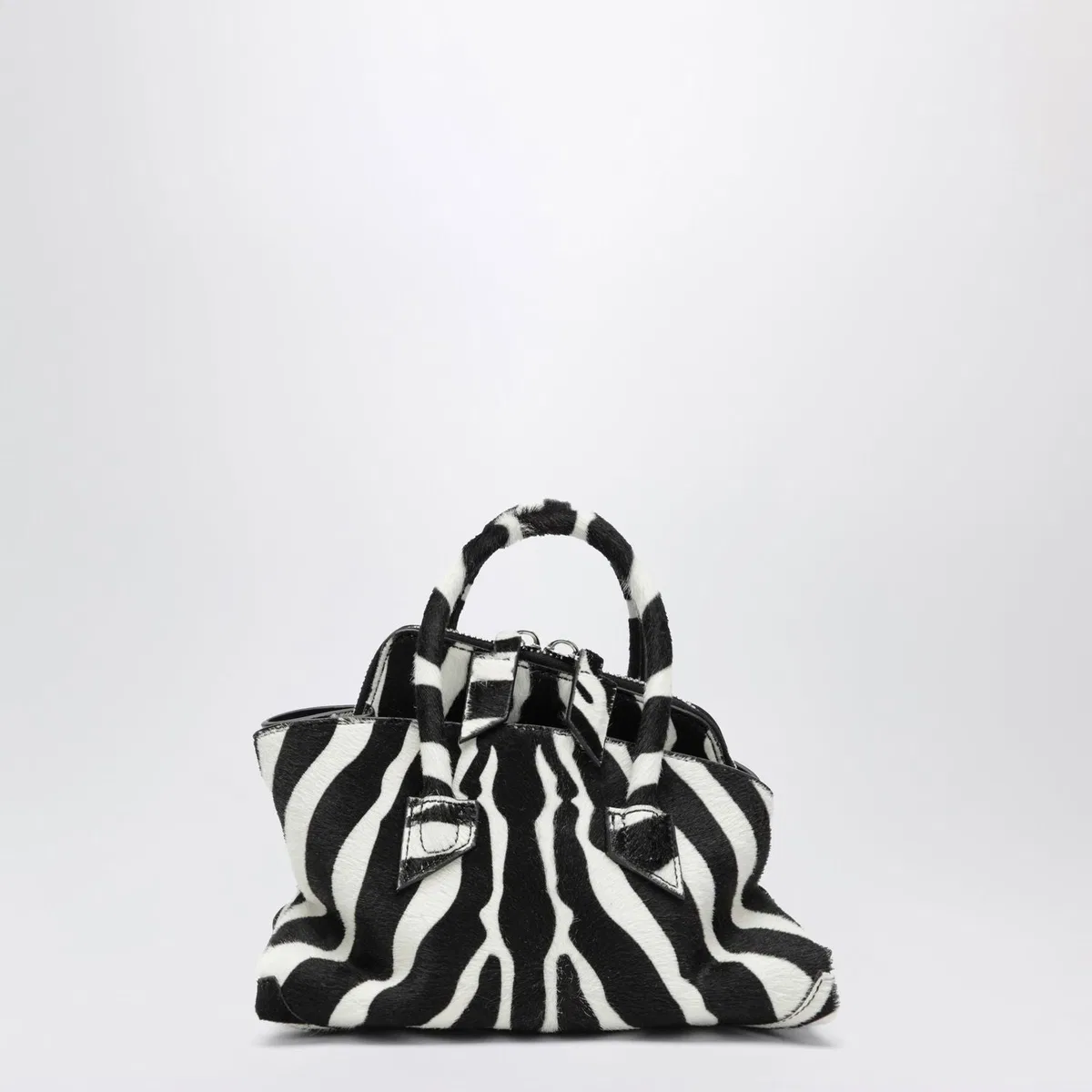 La Passeggiata Mini Bag In Black And White Pony Hair Leather
