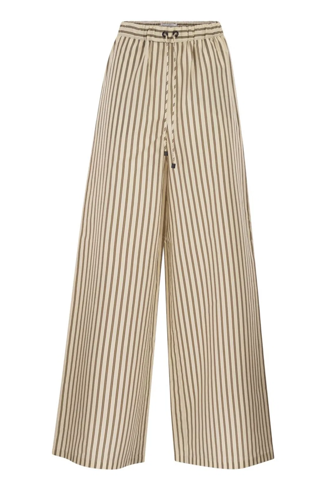 Max Mara Mxmordine - Wide-Leg Trousers In Striped Cotton And Silk Canvas