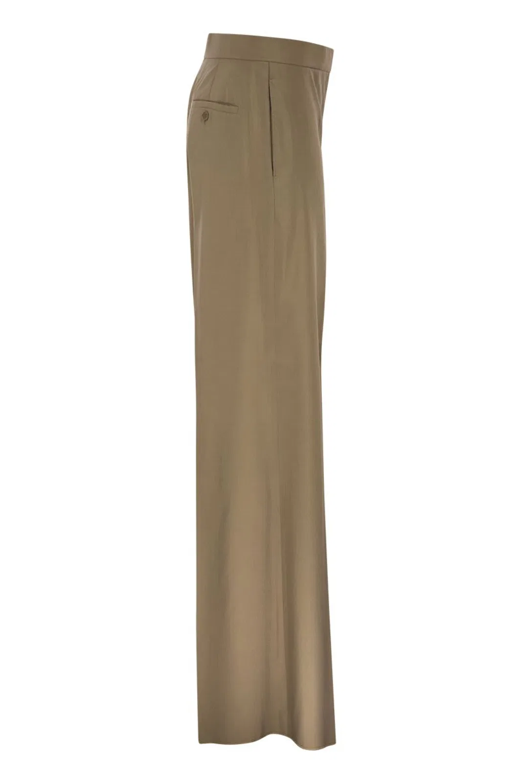 Max Mara Bronte Virgin Wool Blend Wide Leg Pants In Brown