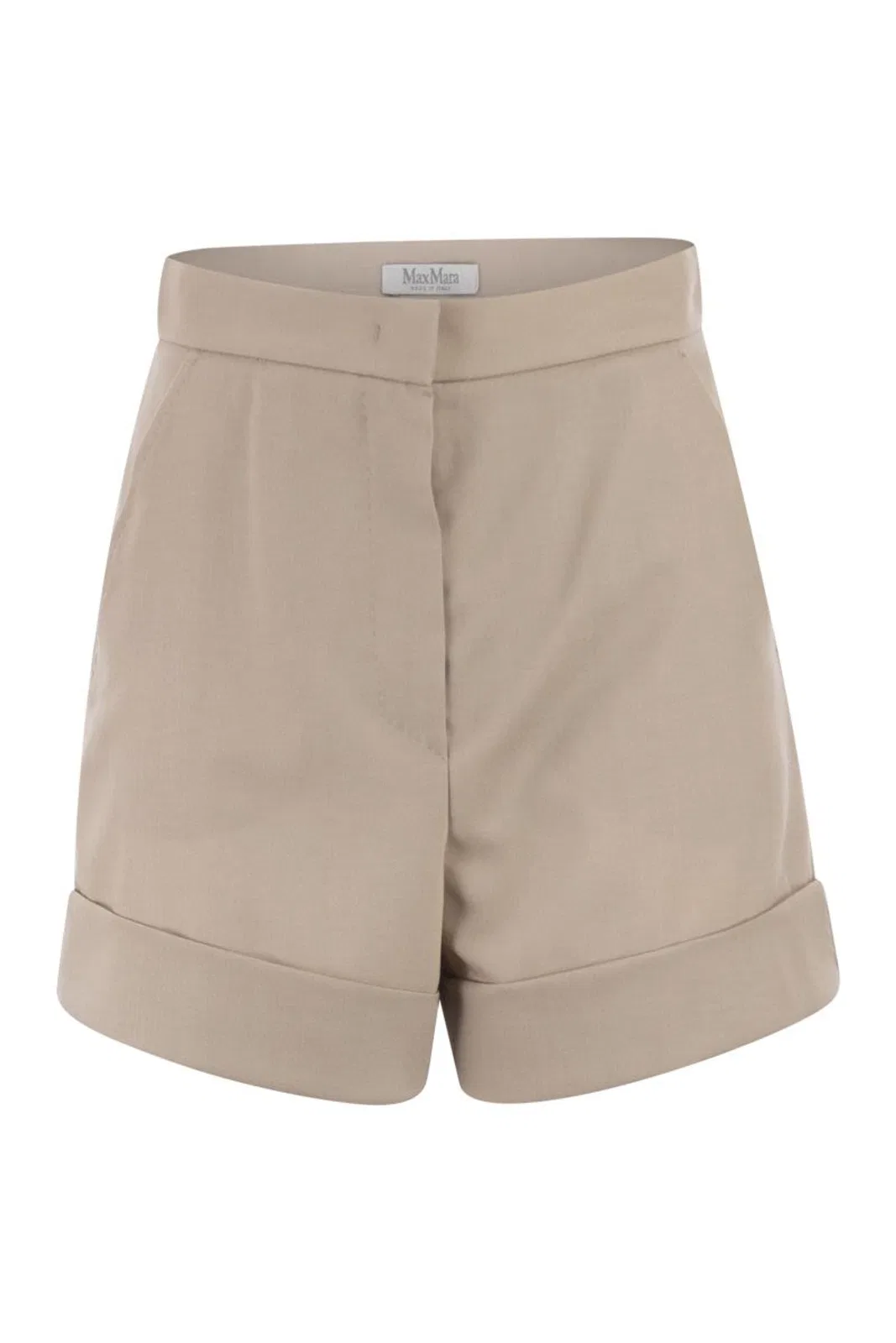 Beige Celebre Wool Shorts