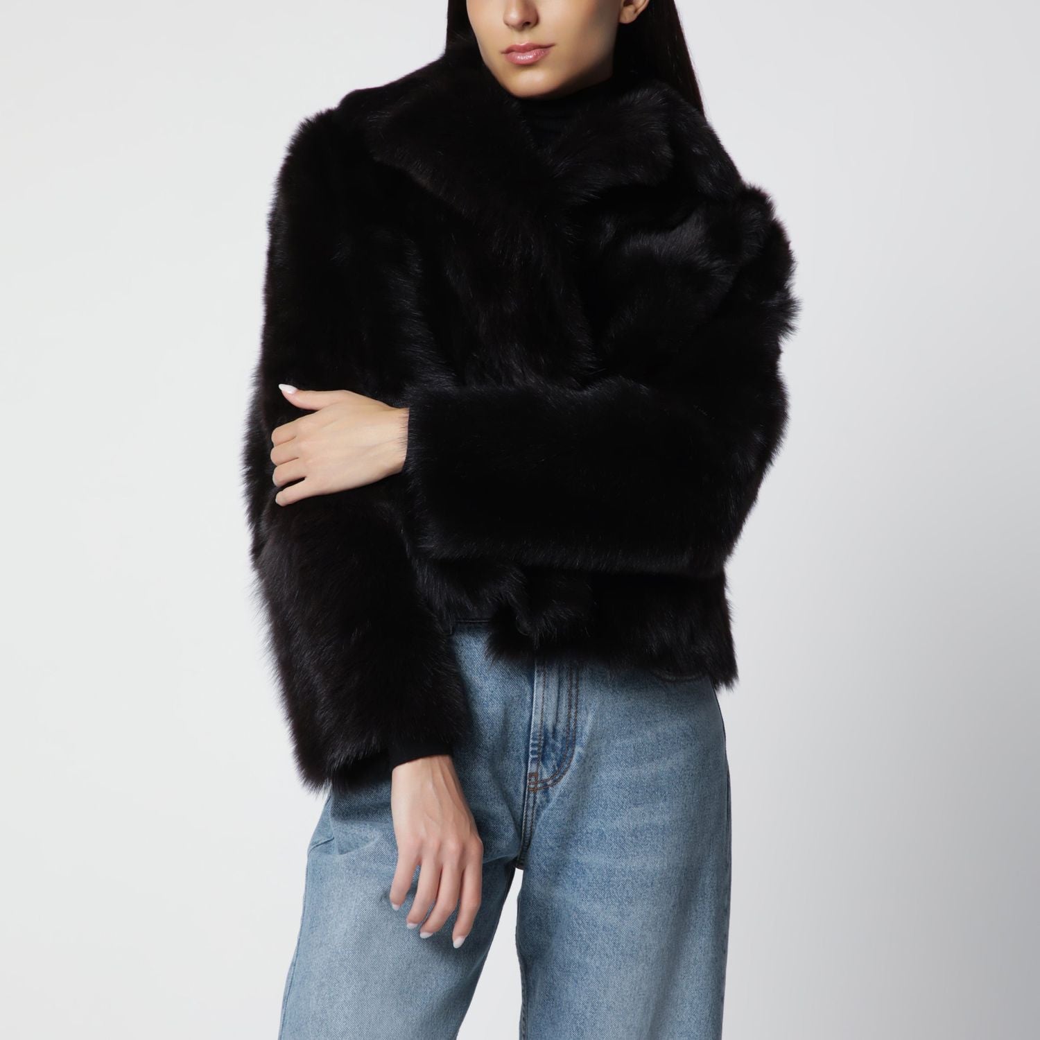 Short Chocolate Brown Fur Jacket