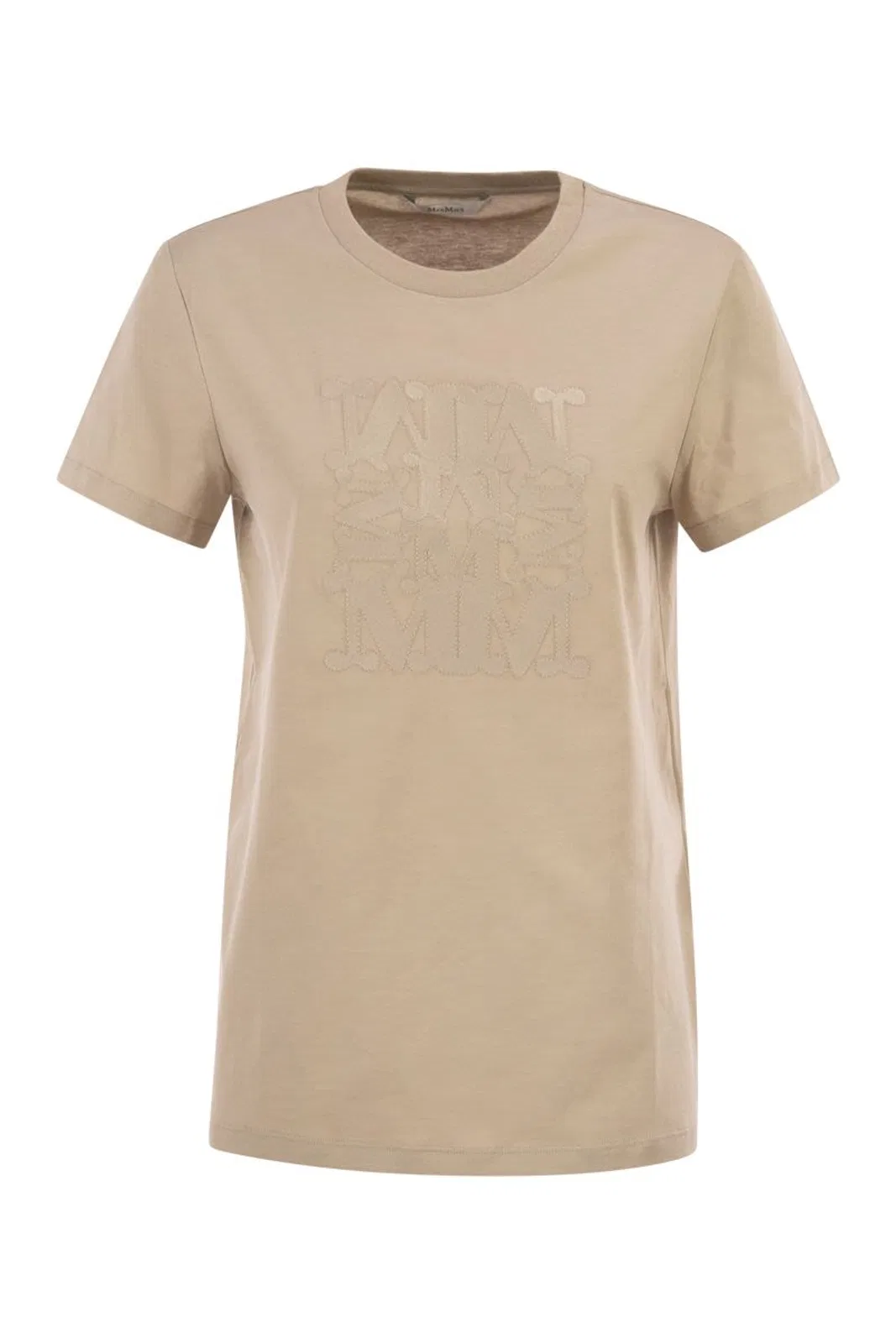 Max Mara Maxmara Mxmgiovane T Shirt With Monogram Logo In Neutral