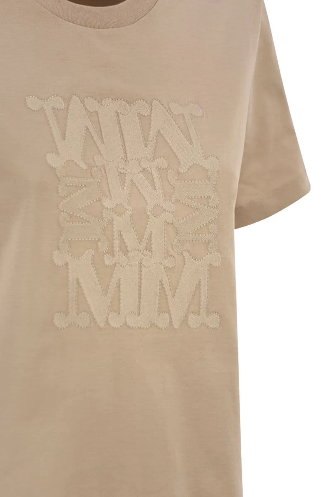 Max Mara Maxmara Mxmgiovane T Shirt With Monogram Logo In Neutral