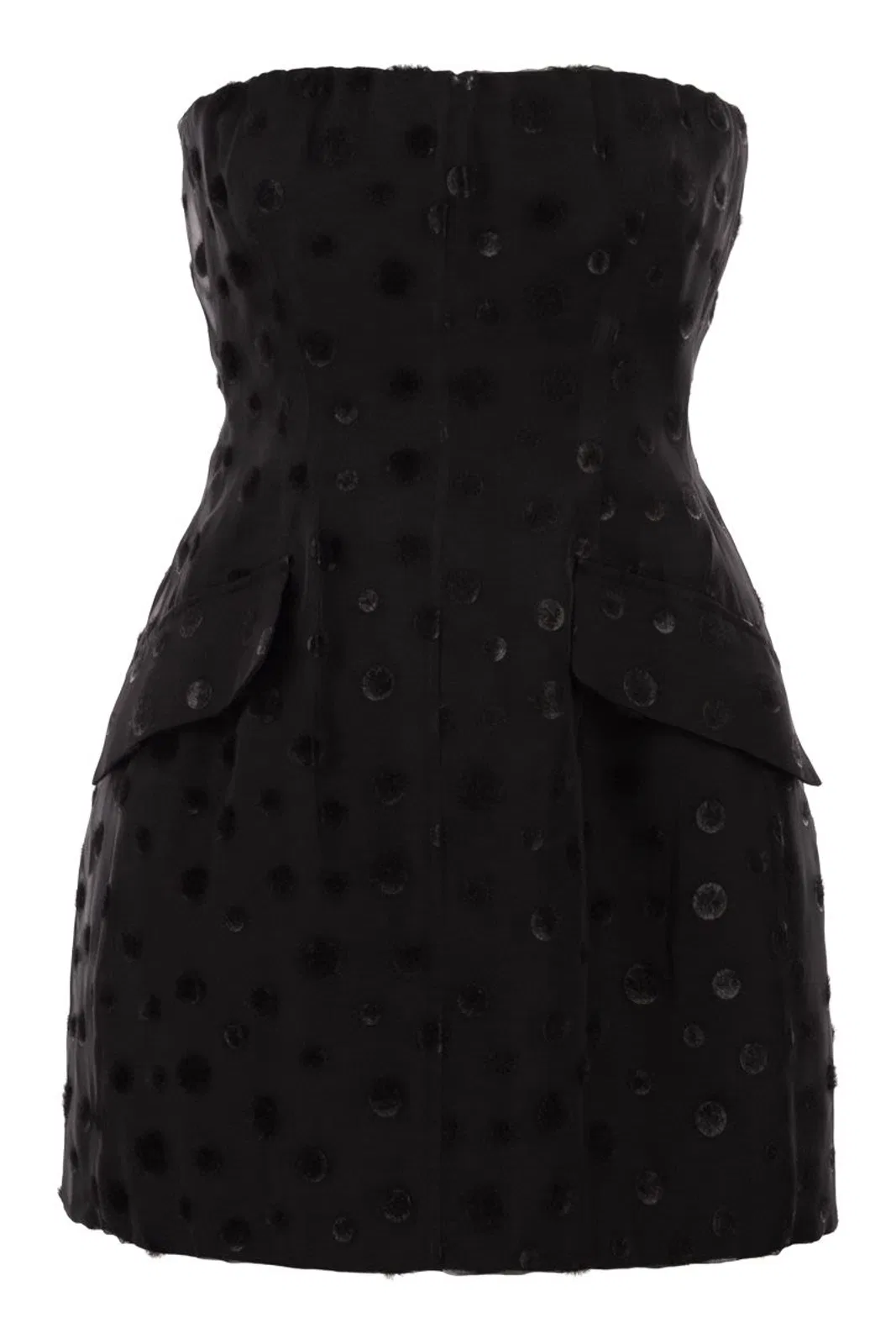 Max Mara Sportmax Spxvampata - Flocked Silk Bustier Mini Dress