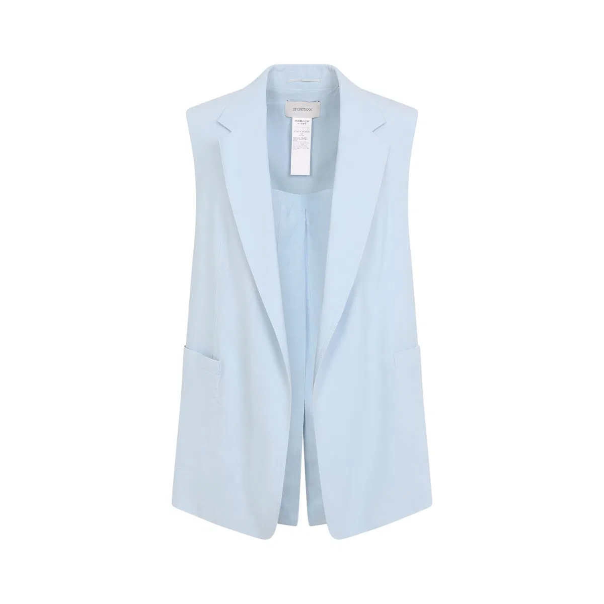 Max Mara Sportmax Spxmaggio - Tailored Sleeveless Vest In Viscose And Paper Blend With Lapels