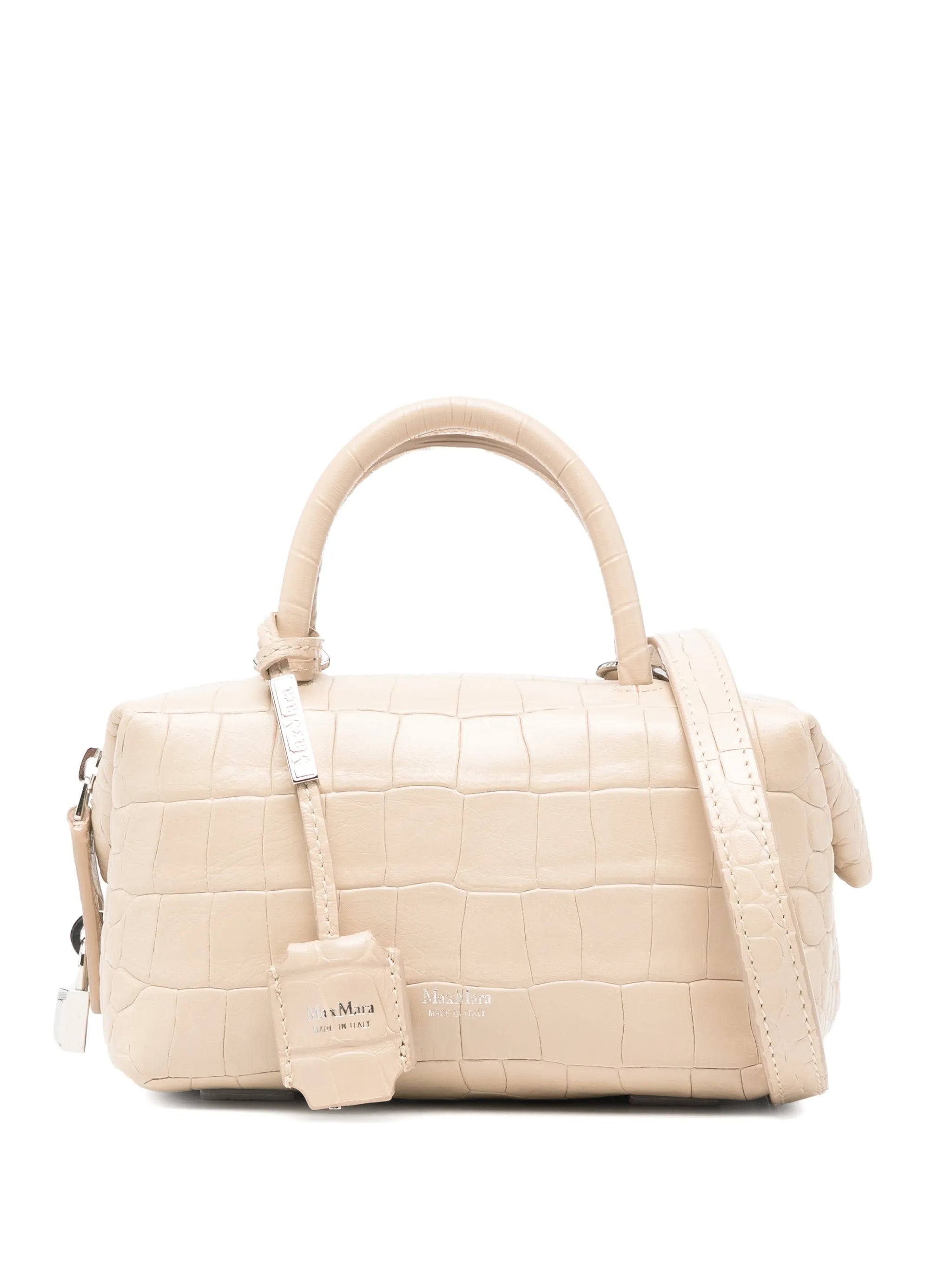Max Mara Ice Calf Leather Mxaholdallscroc In Hielo