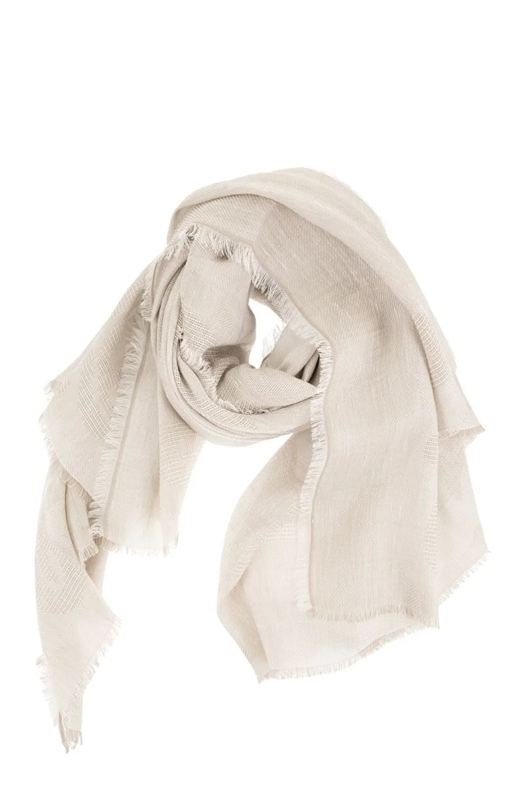 Max Mara Monogram-jacquard Scarf In Ivory