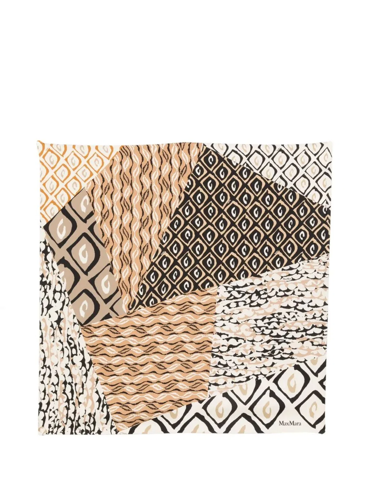 Max Mara Silk Printed Square Scarf In Multi
