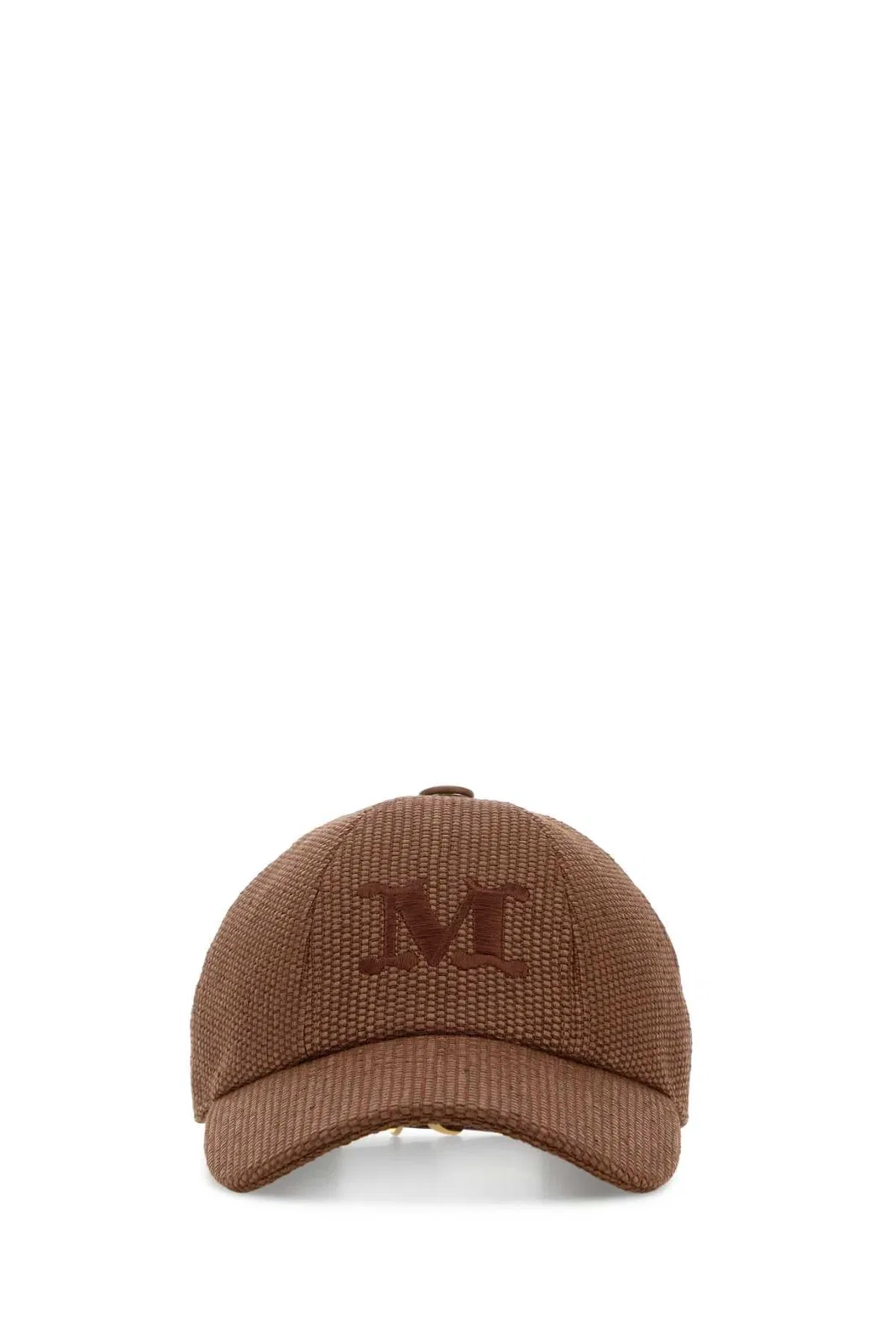 Max Mara Raffia Baseball Cap With Circense Detail In Brown