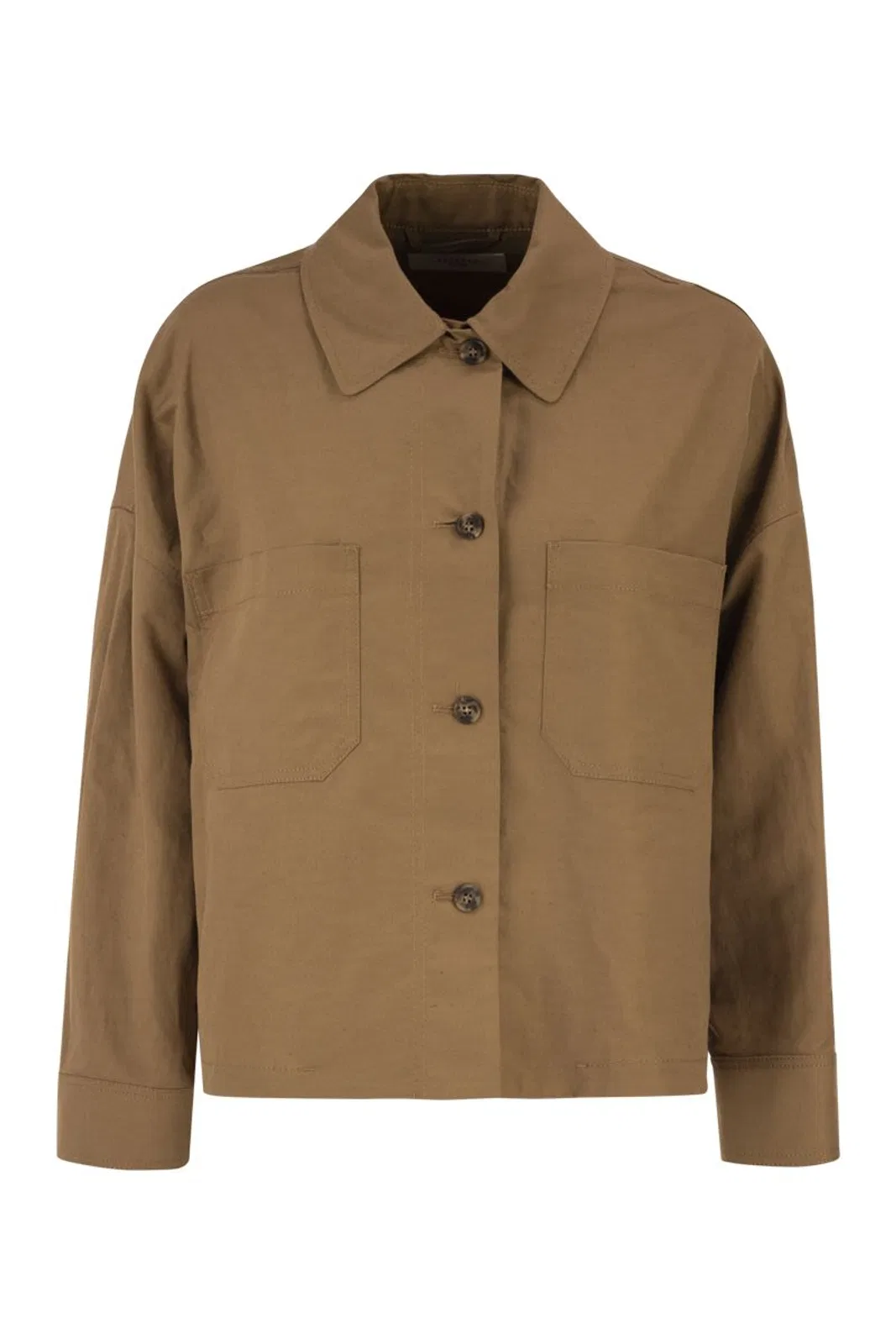 Red Wing Shoes Weekend Max Mara Wkdvettura – Short Cotton And Linen Jacket With Drawstring In Camel
