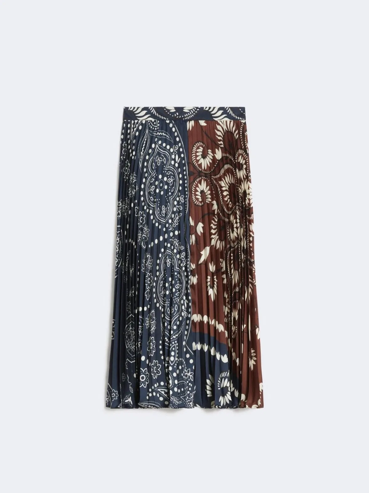 Milord Pleated Skirt Navy Brown Stained