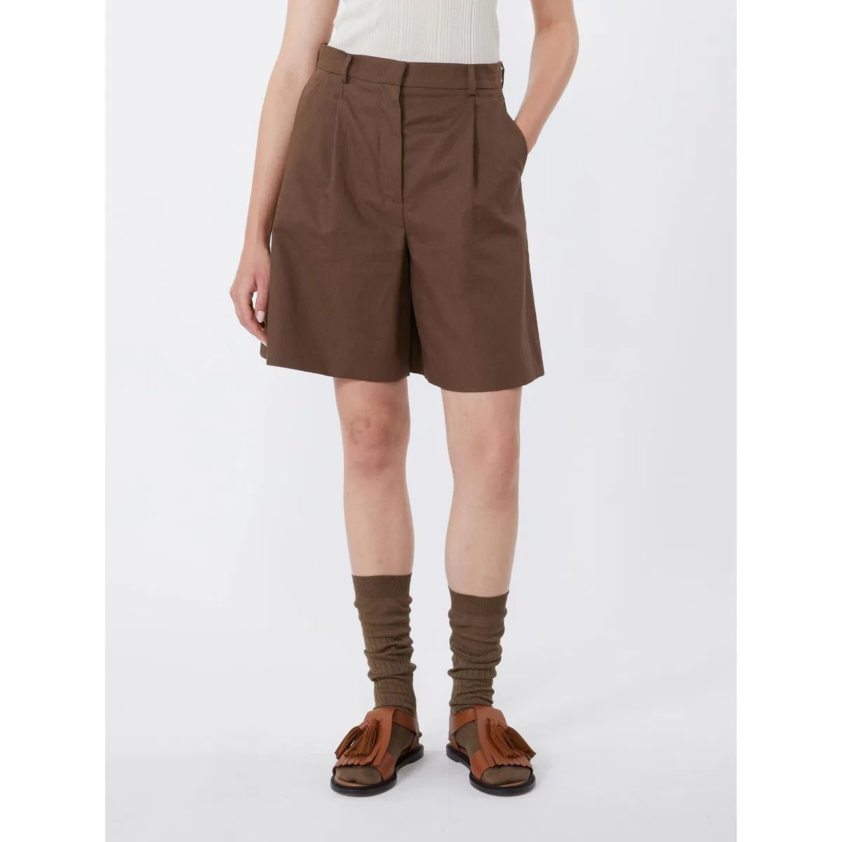 Wkdecuba - Cotton And Linen Canvas Bermuda Shorts