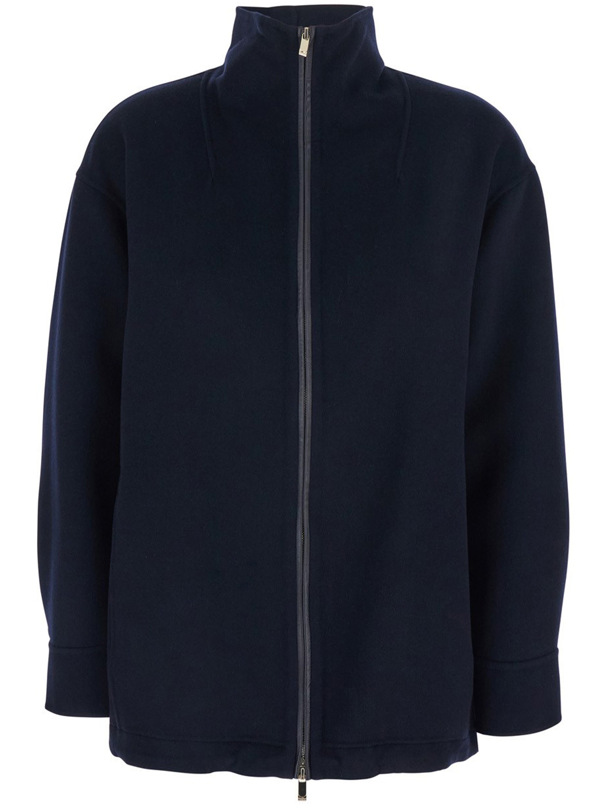 Blue Virgin Wool Oversized Coat