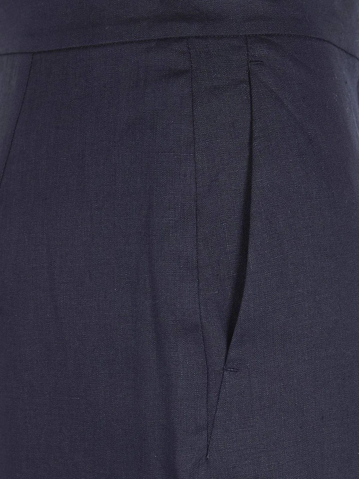 Max Mara Studio "tapioca" Linen Classic Trousers In Black