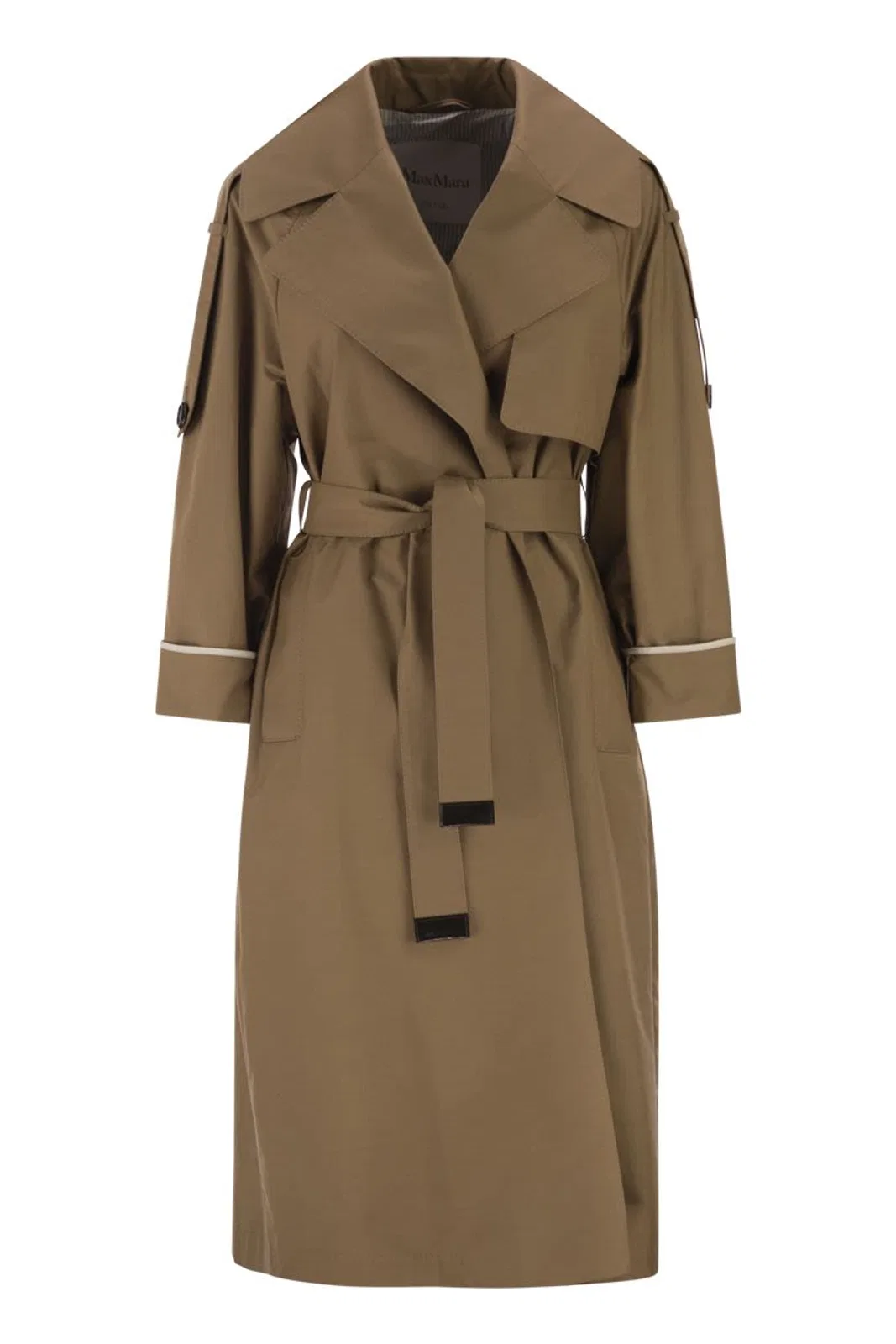 Camel Utrench Trench Coat With Belt And Buttons