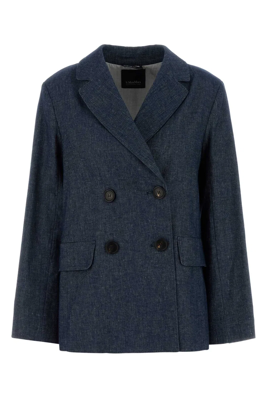 Red Wing Shoes Max Mara S Stretch Denim Nero Blazer In Blue