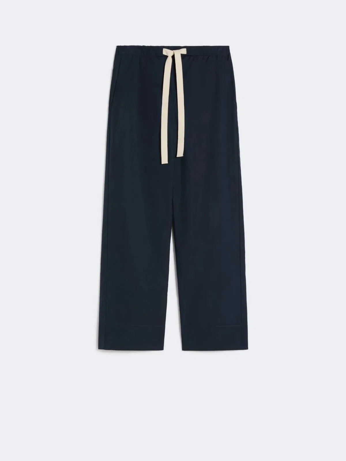 S Max Mara Wide-Leg Trousers, Silver, Midnight Blue, Drawstring